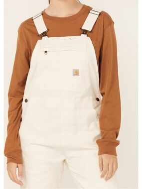 Carhartt Women's Cream Loose-Fit Overalls